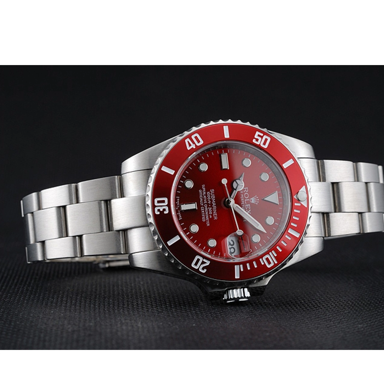 AAA replica watch Rolex 1454154 Bracelet Red Stainless Steel Dial Submariner 0821
